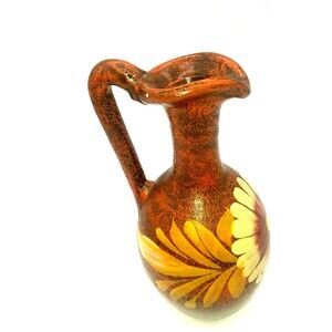 Vintage Handcrafted Mexican Pottery 11" Pitcher Vase